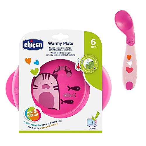 CHICCO beikost Start-Set Plato térmico esslern Cuchara acodado, sin BPA)