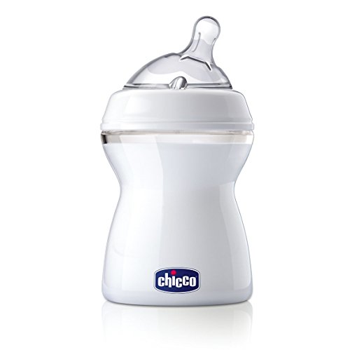 Chicco NaturalFeeling - Biberón con tetina inclinada anticólicos y flujo medio para bebé de 2m+, 250 ml
