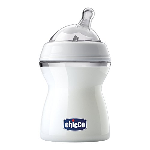 Chicco NaturalFeeling - Biberón con tetina inclinada anticólicos y flujo medio para bebé de 2m+, 250 ml