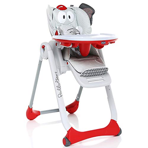 Chicco Polly 2 Start Trona y hamaca transformable y compacta, con 4 ruedas y freno, de 0 a 3 años, diseño elefante gris (Baby Elephant)