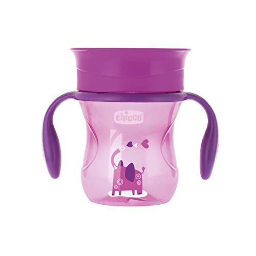 Chicco - Set completo comida, incluye platos + cubiertos + vaso, 12 m+, rosa