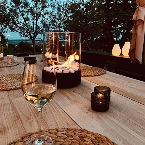 Chimenea de mesa de bioetanol - Combustión más largo 5h - Calentador de 3kW - Interior/exterior - Combustible 1L gratis - Regalos de la casa y del jardín – Chantico Glassfire - Planika