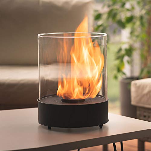 Chimenea de mesa de bioetanol - Combustión más largo 5h - Calentador de 3kW - Interior/exterior - Combustible 1L gratis - Regalos de la casa y del jardín – Chantico Glassfire - Planika
