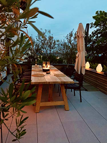 Chimenea de mesa de bioetanol - Combustión más largo 5h - Calentador de 3kW - Interior/exterior - Combustible 1L gratis - Regalos de la casa y del jardín – Chantico Glassfire - Planika