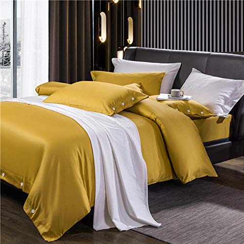 chuanglanja edredón Color Puro 100s algodón algodón Cuatro Piezas botón luz Puro algodón Hotel Funda nórdica Ropa de Cama-WLXRD-Vatican Star Blue_1.8 * 2 Metros sábana