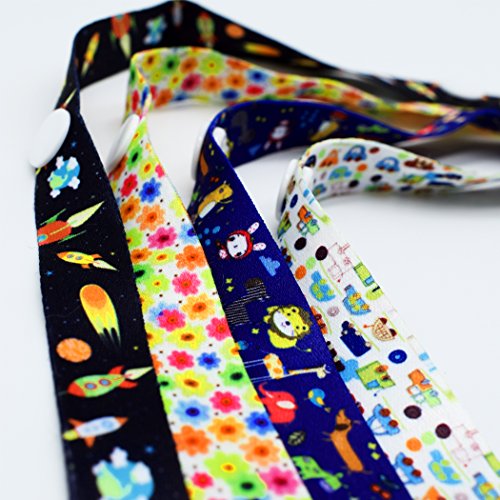 Chupetes De Clip Bebé, 4 Pack Cadenas Para Chupetes Baby Bottle Strap Nuevo Sippy Pal Anti Drop Baby Toys Clip Suspension, Hecha De Materia Segura, Para Cochecito, Conviene A Niños Y Niñas