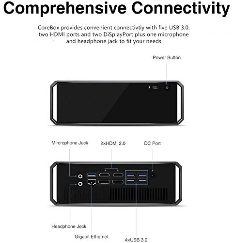 CHUWI Corebox Mini pc, Intel Core i5 Windows10 OS, Quad Core 64 bit 2.7GHz a 3.3GHz, 8GB RAM 256GB ROM, expandible a 1T HDD, HDPC 2.2, BT 4.0 y Dual WiFi