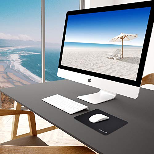 cimetech Alfombrilla de Ratón, Fibra Extrafina Alfombrilla para Computadora con Base de Goma Antideslizante, para Ratón con Cable o Inalámbrico PC/Mac, 23x18x0.1cm, Ultradelgado Negro