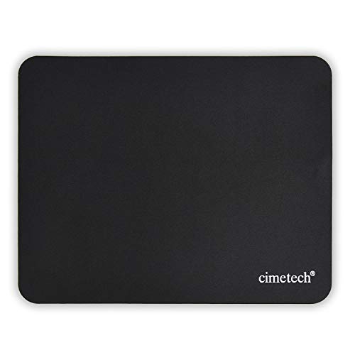 cimetech Alfombrilla de Ratón, Fibra Extrafina Alfombrilla para Computadora con Base de Goma Antideslizante, para Ratón con Cable o Inalámbrico PC/Mac, 23x18x0.1cm, Ultradelgado Negro