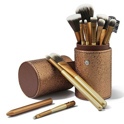 CINEEN 12 PC Brochas Maquillaje Set Profesional Sintético Set Brochas maquillaje Pinceles Maquillaje Profesional Makeup Brushes+ Bolso