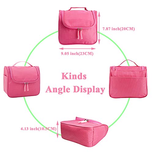 CINEEN Bolso cosmético/hogar Almacenamiento Paquete/Bolsa de Viajes/Neceser para Colgar Impermeable con Gancho y Mango para Organizar Accesorios de Baño （Rosa）