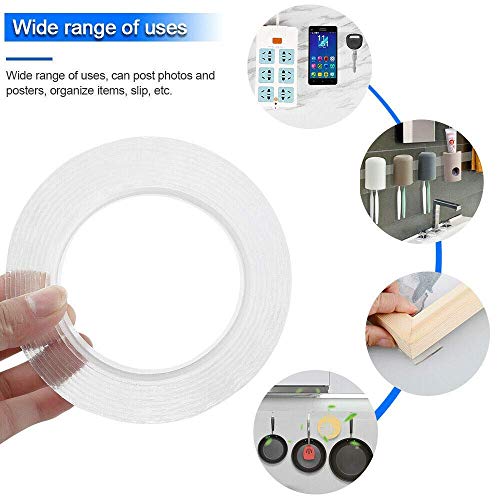 Cinta Adhesiva de Doble Cara Nano Tape Lavable Transparente Traceless Grip Tape Multifuncional de Doble Cara Adhesivo Cinta de Silicona ExtraíBle Antideslizante (3M)