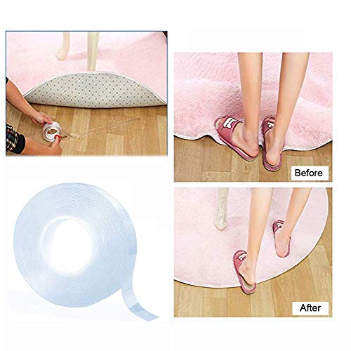 Cinta Adhesiva de Doble Cara Nano Tape Lavable Transparente Traceless Grip Tape Multifuncional de Doble Cara Adhesivo Cinta de Silicona ExtraíBle Antideslizante (3M)