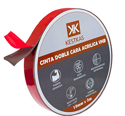 Cinta Adhesiva Doble Cara Extrafuerte 19mm x 5m VHB Multifunción de Alto Rendimiento