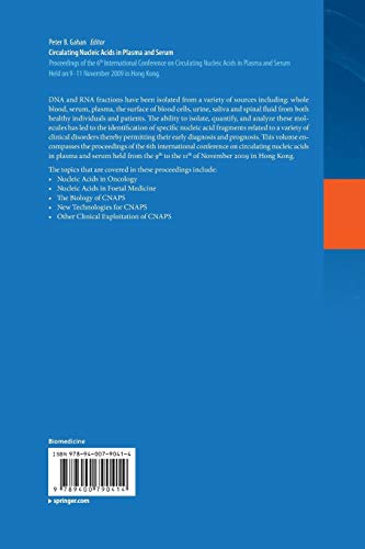 Circulating Nucleic Acids in Plasma and Serum: Proceedings of the 6th international conference on circulating nucleic acids in plasma and serum held on 9-11 November 2009 in Hong Kong.