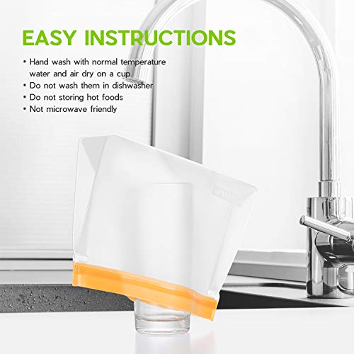 CISHANJIA Bolsa Silicona Reutilizables, 12 piezas Bolsas Congelar Reutilizables sin BPA Bolsas de Almuerzo Ziplock Snack, Bolsas de Alimentos Ecológicas e Impermeables para Frutas, Almuerzos, Viajes