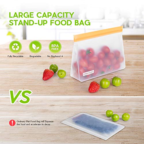 CISHANJIA Bolsa Silicona Reutilizables, 12 piezas Bolsas Congelar Reutilizables sin BPA Bolsas de Almuerzo Ziplock Snack, Bolsas de Alimentos Ecológicas e Impermeables para Frutas, Almuerzos, Viajes