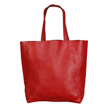 Clairefontaine Les Coquettes Shopping Bag, Leather, 28.5x13.5x34cm, Red Bolso de Viaje, 34 cm, Rojo (Red)
