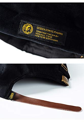 Clape Watch - Gorra de Trabajo Commando de Pana de Pana sin Llama con diseño de Flor de león, Caqui, 21-23.6 Inches / 54-60cm (Adjustable) (CT06-Brown)