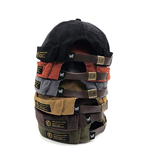 Clape Watch - Gorra de Trabajo Commando de Pana de Pana sin Llama con diseño de Flor de león, Caqui, 21-23.6 Inches / 54-60cm (Adjustable) (CT06-Brown)