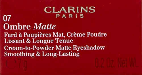 Clarins Ombre Matte - Sombra de ojos, color 07-carbon, 7 gr