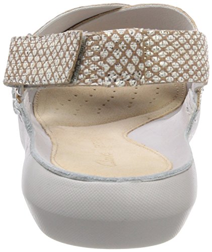 Clarks Tri Chloe, Sandalias de Talón Abierto para Mujer, Plateado (Metallic), 36 EU