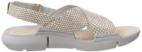 Clarks Tri Chloe, Sandalias de Talón Abierto para Mujer, Plateado (Metallic), 36 EU
