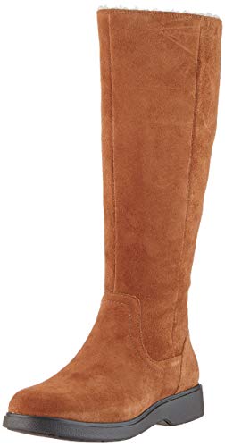 Clarks Un Elda Hi, Botas Slouch para Mujer, Marrón (Dark Tan Suede Dark Tan Suede), 41.5 EU