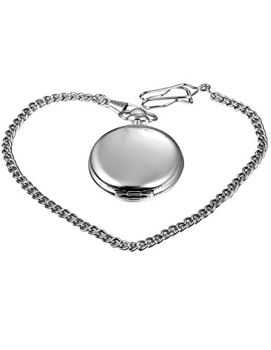 clásico Lisa Vintage Plata Acero Mens Pocket Watch