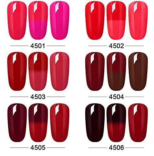 Clavuz Esmaltes Semipermanentes, Uñas de gel UV LED Camaleón Cambia de Color con la Temperatura, Pintauñas Semipermanentes para Manicura y Pedicura 4506