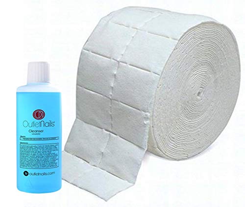 Cleaner para Gel 100ml Aroma Coco Azul + 500 Celulosas de Alta Calidad Precortadas/Eliminar la capa pegajosa de uñas de gel y Esmaltes permanentes