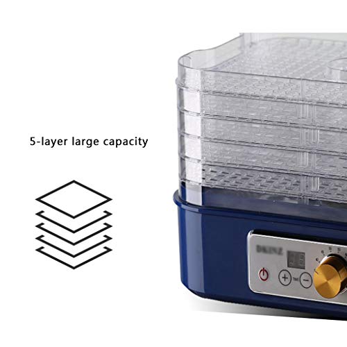CLING Deshidratador De Alimentos, Deshidratadora De Frutas con 5 Bandejas Altura Regulable, Emporizador Y Temperatura Regulable Deshidratador De Frutas, Vegetales
