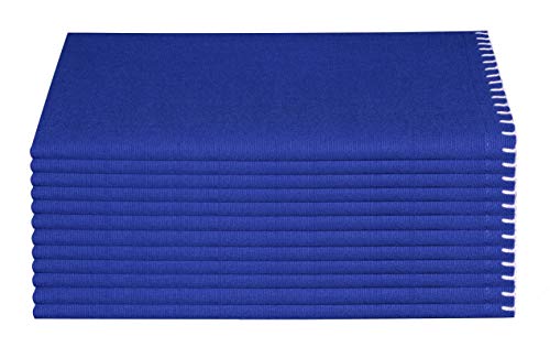 Clinica de Algodón 12 Servilletas de Tela 50 x 50 cm, Lavable Servilletas de 100% Algodón, Calidad de Hotel Duradera, para Boda, Eventos y Uso Doméstico Regular Azul