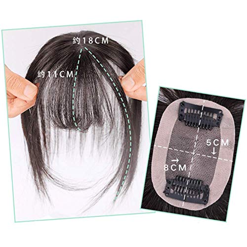 Clip en extensiones de flecos de cabello humano 100% Remy Clip en el cabello delantero de una pieza 18CM # 1B apagado Clip negro en flequillo Striaght 6D Fringe Hair Extension (5 * 8CM)