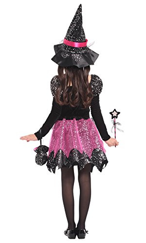 Cloudkids Disfraz de Bruja para Niñas Infantil con Sombrero de Bruja Hechicera- Niña - Disfraz - Carnaval - Halloween - Cosplay - Accesorios - Talla XL, 10 a 12 años