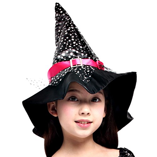 Cloudkids Disfraz de Bruja para Niñas Infantil con Sombrero de Bruja Hechicera- Niña - Disfraz - Carnaval - Halloween - Cosplay - Accesorios - Talla XL, 10 a 12 años