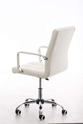 CLP Silla De Oficina Deli V2 En Cuero Sintético | Silla Ejecutiva Giratoria & Regulable En Altura I Silla De Escritorio con Ruedas I Color: Blanco