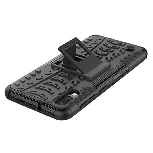 CMID Funda Samsung Galaxy A10, Tough Rugged [Heavy Duty] Doble Capa [Híbrido 2 en 1] [Soporte] Dura PC & TPU Silicona Carcasa Case Cover para Samsung Galaxy A10/Samsung Galaxy M10 (Negro)