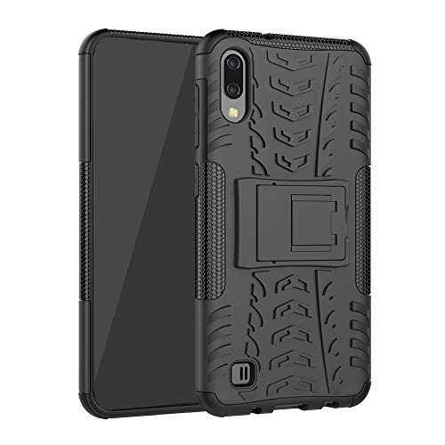 CMID Funda Samsung Galaxy A10, Tough Rugged [Heavy Duty] Doble Capa [Híbrido 2 en 1] [Soporte] Dura PC & TPU Silicona Carcasa Case Cover para Samsung Galaxy A10/Samsung Galaxy M10 (Negro)