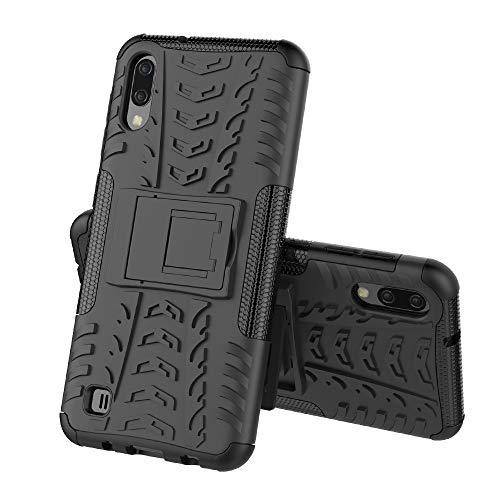 CMID Funda Samsung Galaxy A10, Tough Rugged [Heavy Duty] Doble Capa [Híbrido 2 en 1] [Soporte] Dura PC & TPU Silicona Carcasa Case Cover para Samsung Galaxy A10/Samsung Galaxy M10 (Negro)