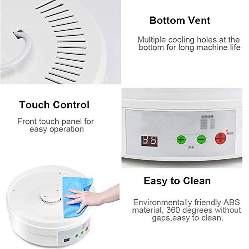 CMmin Inicio Compacto deshidratador, Beef Jerky Cafetera, microordenador controlado Frutos Secos de la máquina, Dispositivo de la preservación de Alimentos, 35-68 ° C de Temperatura Ajustable, Blanca