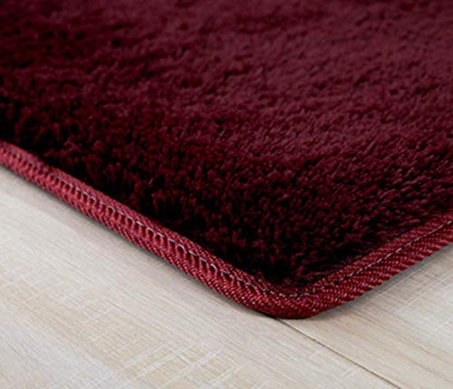 CNFQ Shaggy alfombras de Pelo Largo alfombras Salon alfombras de habitacion moquetas Sala de Estar (Burdeos, 100 x 160 cm)