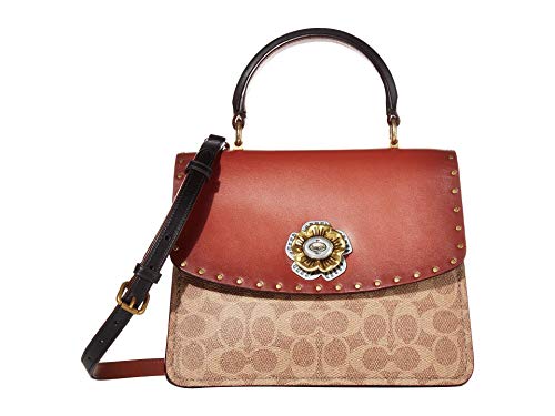 Coach Bolso mujer Coated Canvas Signature With Border Rivets Parker Top Handle