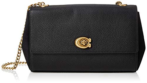 Coach Cam Chain Ladies Small Negro Cuero Hombro Bolso 79822 B4/BK