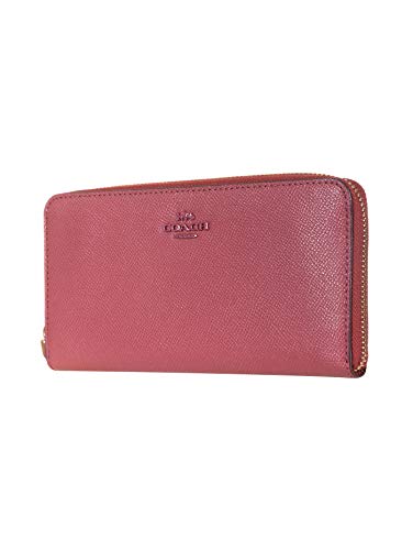 Coach - Cartera acordeón para Mujer, Cremallera, Piel, Fucsia, 19 x 10 x 2 cm