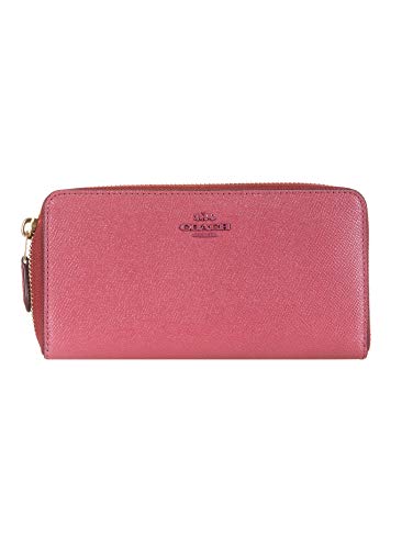 Coach - Cartera acordeón para Mujer, Cremallera, Piel, Fucsia, 19 x 10 x 2 cm