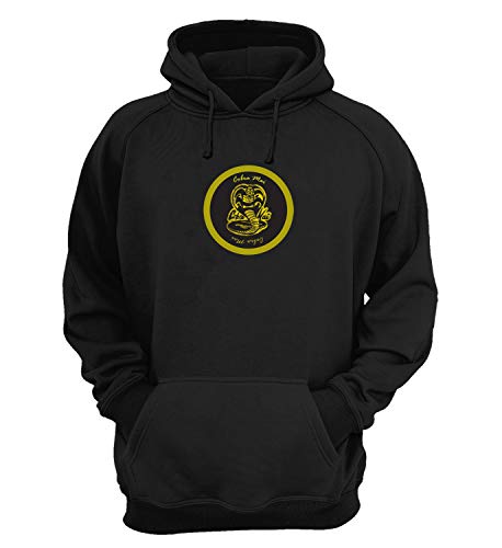 Cobra Kai Karate Kid Snake Golden Blason_KK017443 Hoodie Capucha Suéter Novelty Design Gift Unisex Men's Women's Youth - Medium - Black