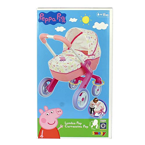 Cochecito Pop Pram de Peppa Pig para muñecos bebé (Smoby 251306) , color/modelo surtido