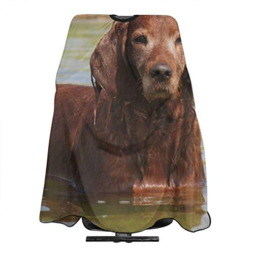Cocker Spaniel Dog River Wet Ears capa de peluquería profesional, delantal de corte de pelo de poliéster, peluquería, peluqueros y barberos para hombres y mujeres, 55 x 66 pulgadas