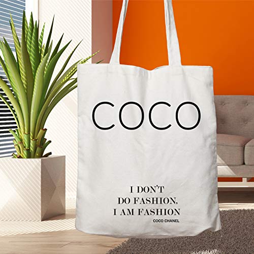 Coco Chanel, I Don't Do Fashion! I Am Fashion Bolsa de lona, bolsa de la compra, bolsa de lona, bolsa de moda, lavable y reutilizable, gran elección para regalo para ella, Coco